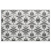 ダマスク華美白黒デザイン ファブリック (ファットクウォーター)