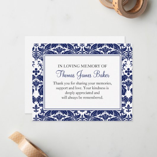 ダマスク葬儀ノートカード忌引ノート ノートカード (正面/裏面インサイチュ)