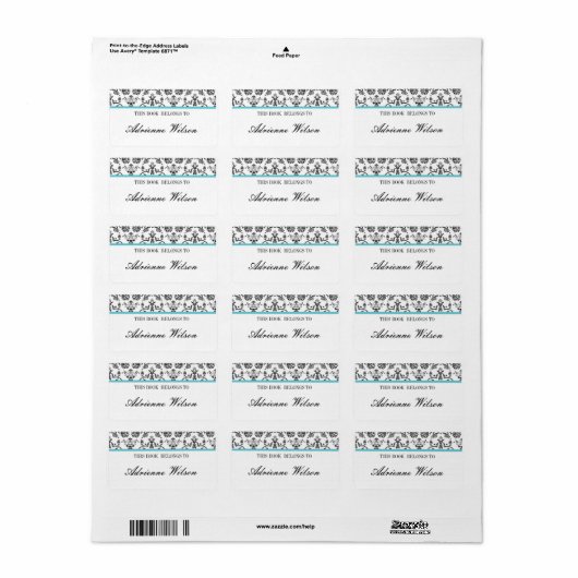 ダマスク蔵書票 ラベル (フルシート)