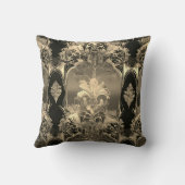 ダマスク融合：サイバビクトリアンパンクに出会う クッション (裏面)