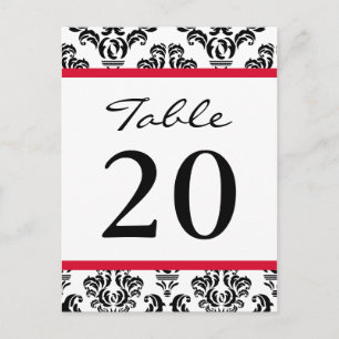 ダマスク表番号（黒/赤/白） ポストカード