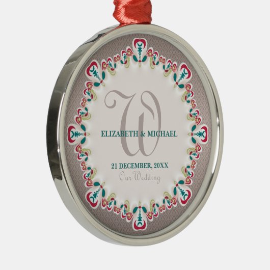 ダマスク装飾美術結婚の形見 メタルオーナメント (右)