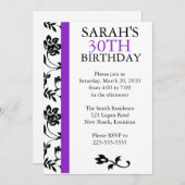 ダマスク誕生日 招待状 (正面/裏面)