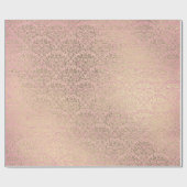 ダマスク赤面ピンクローズ金ゴールドフォキシアーサーモン王室の ラッピングペーパー (フラット)