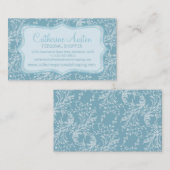 ダマスク野草毎日の青い名刺 名刺 (正面/裏面)