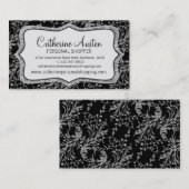 ダマスク野草毎日ブラック名刺 名刺 (正面/裏面)