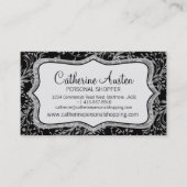 ダマスク野草毎日ブラック名刺 名刺 (正面)