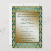 ダマスク金ゴールドオンティール（緑がかった色） 招待状 (正面)
