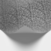 ダマスク金王室の属銀グレーグラファイト ラッピングペーパー (角)