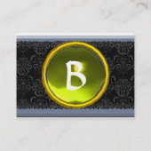 ダマスク鮮やかメモリーモノグラムジェムイエロー 名刺 (裏面)