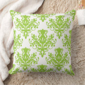 ダマスク02パターン – 白に火星の緑 クッション (ブランケット)