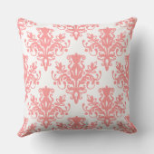 ダマスク02パターン – 白のソフトピンク クッション (裏面)