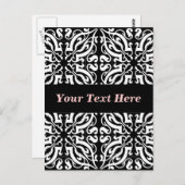 ダマスク1 （白黒） ポストカード (正面/裏面)