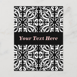 ダマスク1 （白黒） ポストカード