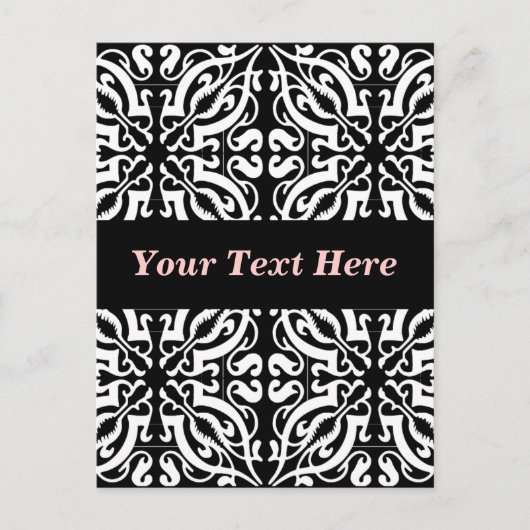 ダマスク1 （白黒） ポストカード (正面)