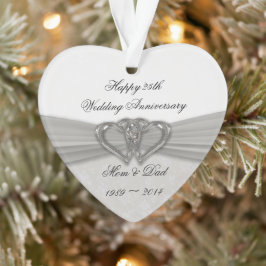 ダマスク25th結婚周年記念アクリルオーナメント オーナメント