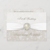 ダマスク30周年結婚招待状 招待状 (正面/裏面)