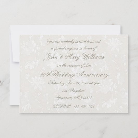 ダマスク30周年結婚招待状 招待状 (裏面)