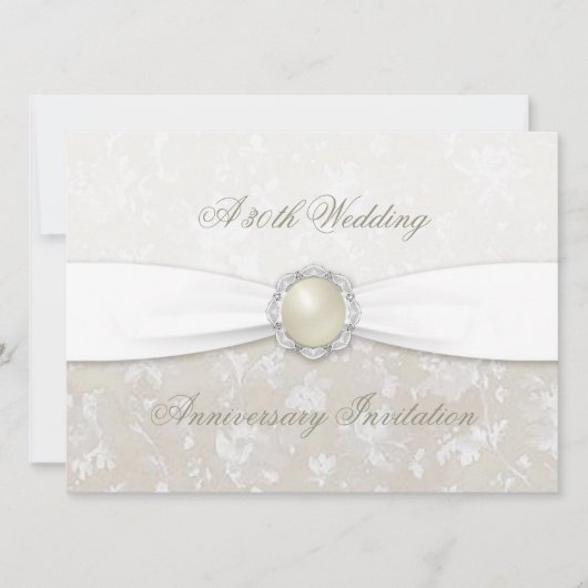 ダマスク30周年結婚招待状 招待状 (正面)