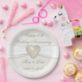 ダマスク30周年結婚紙パーティープレート ペーパープレート (パーティー)