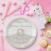 ダマスク30結婚周年記念紙プレート ペーパープレート (パーティー)