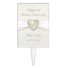 ダマスク30th結婚アニバーサリーケーキトッパー ケーキピック