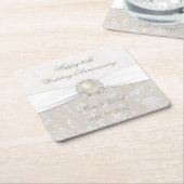 ダマスク30th結婚周年記念コースター スクエアペーパーコースター (アングル)