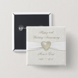 ダマスク30th結婚周年記念ボタン 缶バッジ