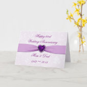 ダマスク33周結婚年グリーティングカード カード (黄色い花)