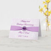 ダマスク33周結婚年グリーティングカード カード (黄色い花)