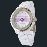 ダマスク33結婚周年時計 腕時計<br><div class="desc">アメジスト紫色とダマスクデザインテーマを搭載したデジタルブコンアメジストデザイン「ダマスクの記念日結婚」ウォッチ。この魅力的でエレガントデザイン来は、対照的な色時計の顔番号とカスタマイズ可能な文字レタリングを備え、ご自身の特別な機会に合わせて完成し、両親や配偶者にとって理想的な記念日の贈り物。</div>