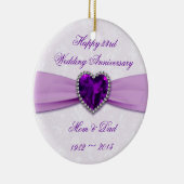 ダマスク33結婚周年記念ラウンドオーナメント セラミックオーナメント (右)