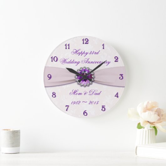ダマスク33結婚周年記念壁時計 ラージ壁時計 (ホーム)