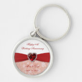 ダマスク40周年結婚デザイン キーホルダー (正面)