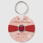 ダマスク40周年結婚デザイン キーホルダー (正面)