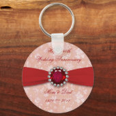 ダマスク40周年結婚デザイン キーホルダー (正面)