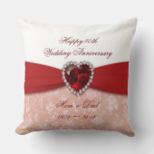 ダマスク40周年結婚デザイン クッション (正面)