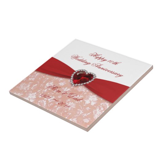 ダマスク40周年結婚デザイン タイル (側面)