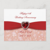 ダマスク40周年結婚デザイン ポストカード (正面)