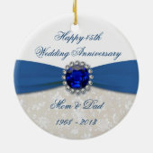 ダマスク45結婚周年記念オーナメント セラミックオーナメント (裏面)