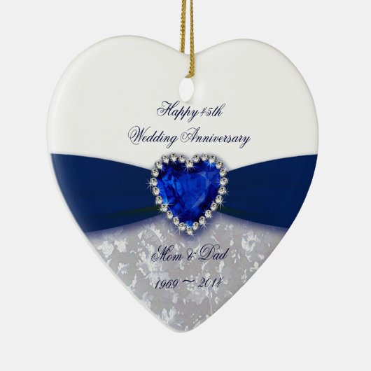 ダマスク45結婚周年記念オーナメント セラミックオーナメント (右)