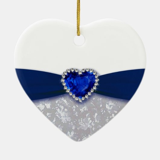 ダマスク45結婚周年記念オーナメント セラミックオーナメント (裏面)