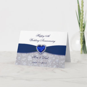 ダマスク45結婚周年記念グリーティングカード カード