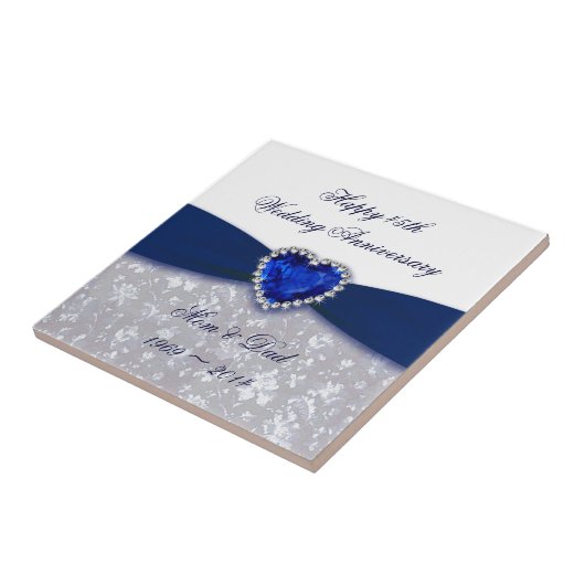 ダマスク45結婚周年記念タイル タイル (側面)