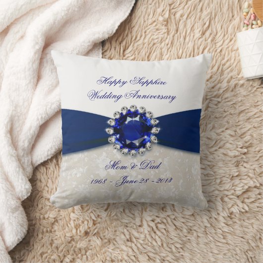 ダマスク45結婚周年記念装飾用クッション クッション (ブランケット)