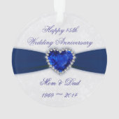 ダマスク45th結婚周年記念アクリルオーナメント オーナメント (裏面)