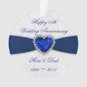 ダマスク45th結婚周年記念アクリルオーナメント オーナメント (正面)