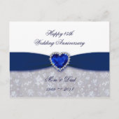 ダマスク45th結婚周年記念ポストカード ポストカード (正面)