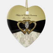 ダマスク50周年結婚オーナメント セラミックオーナメント (右)