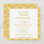 ダマスク50th黄金結婚記念日招待状 招待状 (正面/裏面)